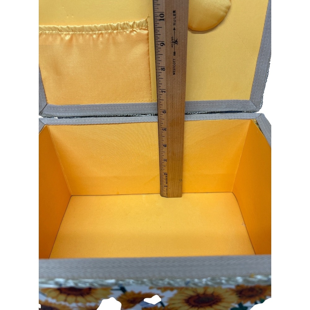 Singer Large Sew 'n Stow Sunflower Print Sewing Basket Box NWT 11" x 6.5" x 8" - Picture 9 of 15
